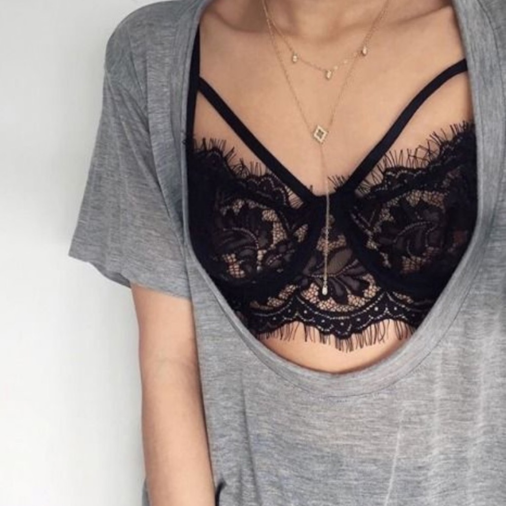 Black lace bralette
